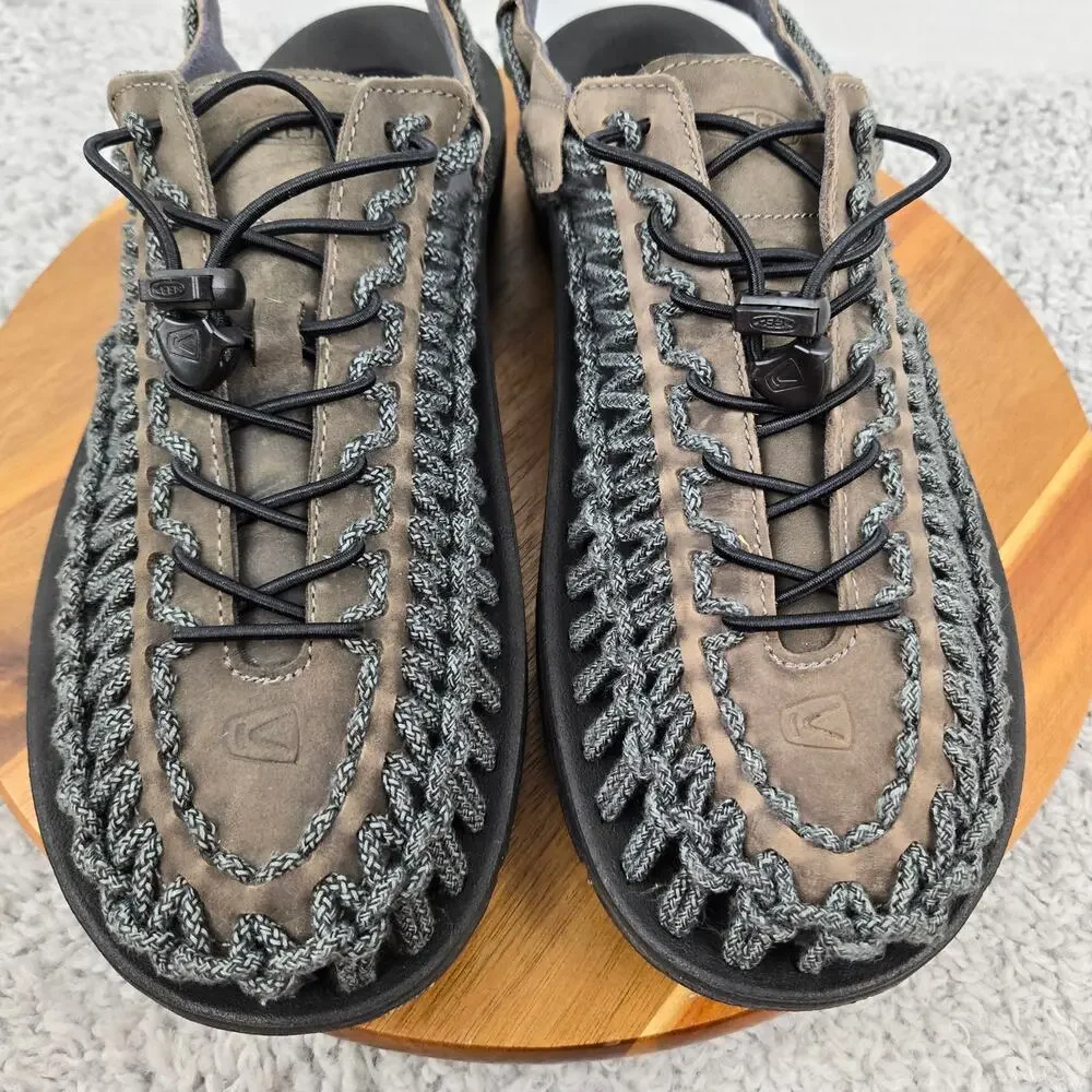 Keen Men 13 Uneek Gray Braided Outdoor Casual Performance Daily Fisherman Sandal
